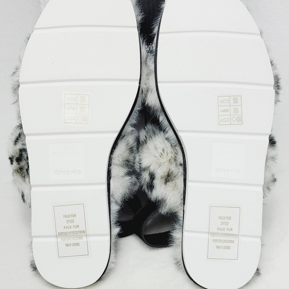 Dolce Vita Spotted Faux Fur Poochy Slingback Women's Slippers sz 9 - Picture 5 of 6